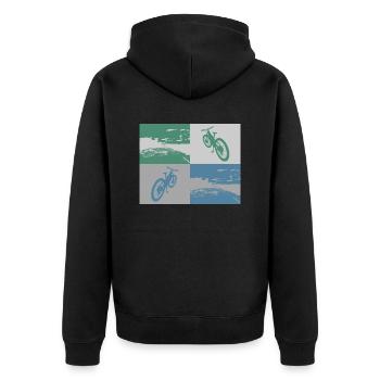 VTT Pop Art métallisé - Veste à capuche bio Premium Unisexe - noir - Dos - Nico (187cm)
