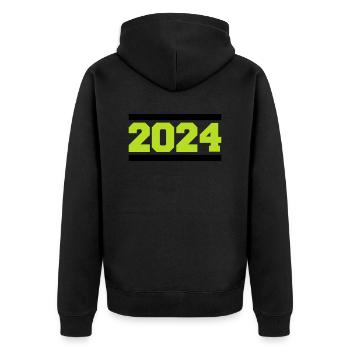2024 - Unisex Premium Organic Zip Hoodie - black - Back - Nico (187cm)