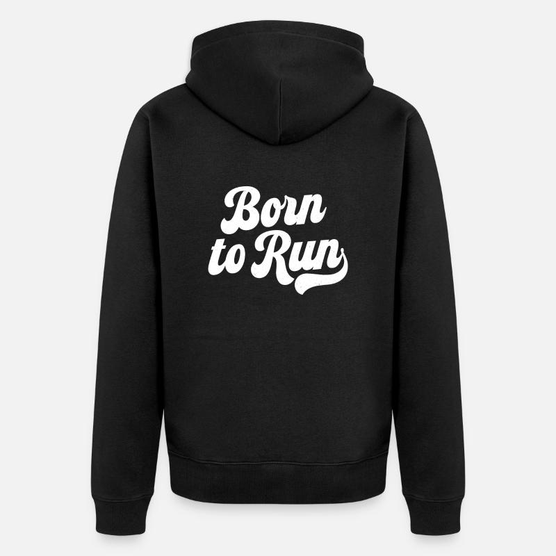 Né pour courir - Veste à capuche bio Premium Unisexe - noir