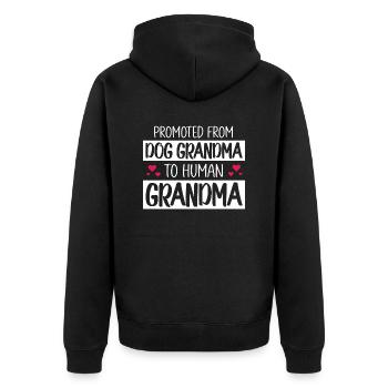 Befördert zur Oma Neue Oma Lustige Oma - Unisex Premium Bio Zip Hoodie - Schwarz - Hinten - Nico (187cm)