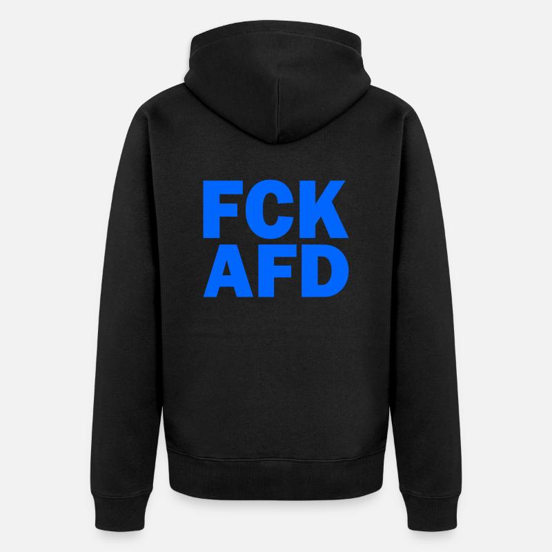 Fck afd - Unisex Premium Bio Zip Hoodie - Schwarz
