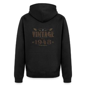 76 Jahre alter Jahrgang 1948 Limitierte Auflage 76. - Unisex Premium Bio Zip Hoodie - Schwarz - Hinten - Nico (187cm)