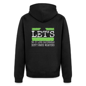 blagues géniale désarmement cadeau famille - Veste à capuche bio Premium Unisexe - noir - Dos - Nico (187cm)