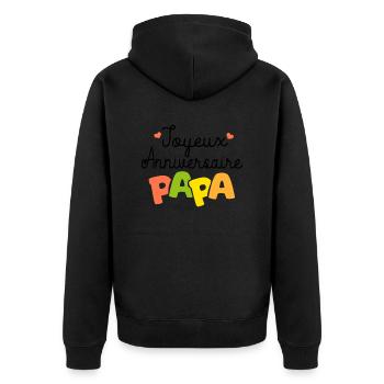 Joyeux anniversaire papa cadeau papa anniversaire - Veste à capuche bio Premium Unisexe - noir - Dos - Nico (187cm)