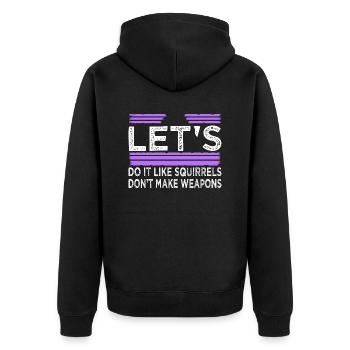 gift idea sayings disarmament pride 1960s love - Unisex Premium Bio Zip Hoodie - Schwarz - Hinten - Nico (187cm)