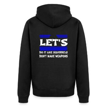 birthday present gift statement peace sign - Unisex Premium Bio Zip Hoodie - Schwarz - Hinten - Nico (187cm)