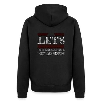 statement geek jokes bird love 1960s present - Unisex Premium Bio Zip Hoodie - Schwarz - Hinten - Nico (187cm)