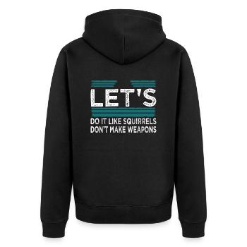 joke heart birthday present idea global peace - Unisex Premium Organic Zip Hoodie - black - Back - Nico (187cm)