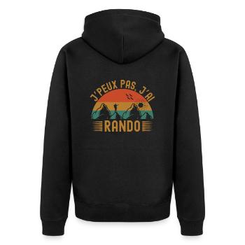 Je ne peux pas j ai randonnées - Veste à capuche bio Premium Unisexe - noir - Dos - Nico (187cm)