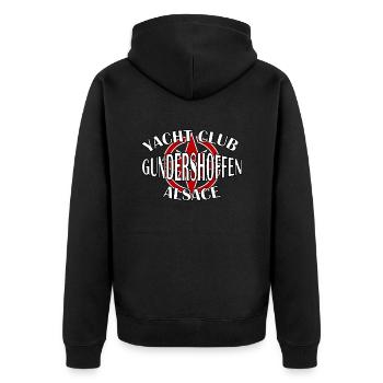 Yacht Club Gundershoffen - Veste à capuche bio Premium Unisexe - noir - Dos - Nico (187cm)
