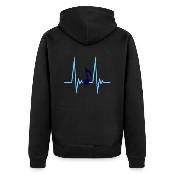 Music Music Note Pulse Frequency Note Heartbeat - Unisex Premium Organic Zip Hoodie - black - Back - Nico (187cm)