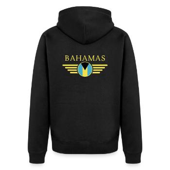 Ich liebe Bahamas, Eleganz Stil Design T-Shirt - Unisex Premium Bio Zip Hoodie - Schwarz - Hinten - Nico (187cm)
