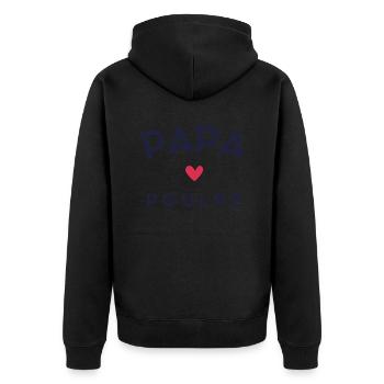 PAPA POULPE coeur 2 - Veste à capuche bio Premium Unisexe - noir - Dos - Nico (187cm)