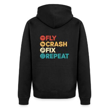 Fly crash Fix Répéter Drone Pilote RC Vol - Veste à capuche bio Premium Unisexe - noir - Dos - Nico (187cm)