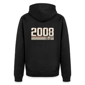 2008 Millésime 2008 Anniversaire 2008 Rétro 2008 - Veste à capuche bio Premium Unisexe - noir - Dos - Nico (187cm)