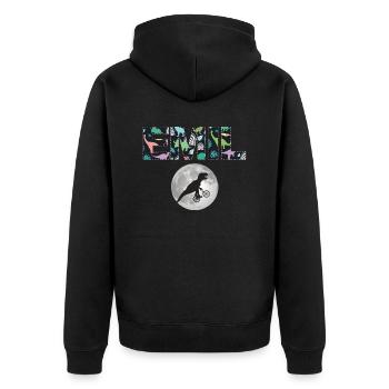 EMIL - Beautiful boy name with dinosaur - Unisex Premium Organic Zip Hoodie - black - Back - Nico (187cm)