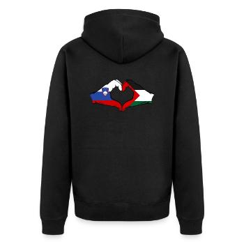 Slovénie Palestine Drapeau Coeur Forme De Coeur - Veste à capuche bio Premium Unisexe - noir - Dos - Nico (187cm)
