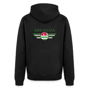 I Love Abkhazia, Elegance Style Design T-Shirt - Unisex Premium Organic Zip Hoodie - black - Back - Nico (187cm)