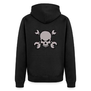 CRÂNE D’OUTIL - 2C - Veste à capuche bio Premium Unisexe - noir - Dos - Nico (187cm)