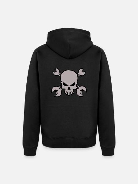 TOOLSKULL - 2C - Unisex Premium Organic Zip Hoodie - black