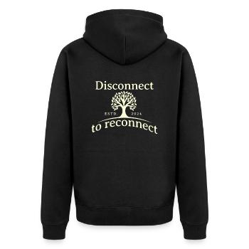 More freedom, more joy, more nature - Unisex Premium Organic Zip Hoodie - black - Back - Nico (187cm)