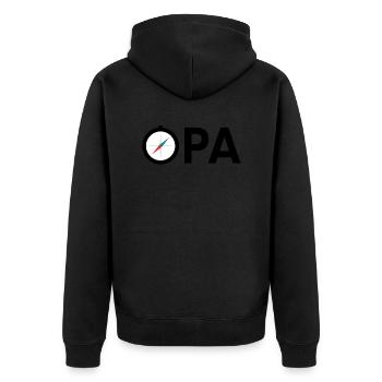 Opa Großvater Kompass Expedition Geschenkidee - Unisex Premium Bio Zip Hoodie - Schwarz - Hinten - Nico (187cm)