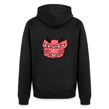 Démon Monstre Chat Halloween Horreur Cornes de Diable - Veste à capuche bio Premium Unisexe - noir - Dos - Nico (187cm)