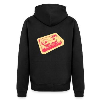 Kids from the 90s - free little gold MC - Unisex Premium Bio Zip Hoodie - Schwarz - Hinten - Nico (187cm)