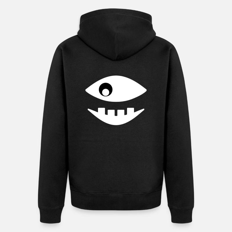 Le poisson montre des dents - Veste à capuche bio Premium Unisexe - noir