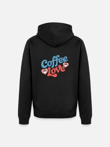 Coffee Love - Unisex Premium Organic Zip Hoodie - black