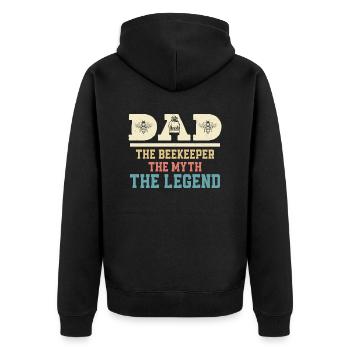 Dad The Beekeeper The Myth The Legend Beekeeping A - Unisex Premium Bio Zip Hoodie - Schwarz - Hinten - Nico (187cm)