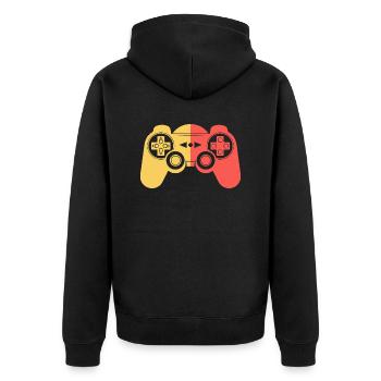 Vintage Retro Gaming Controller - Unisex Premium Bio Zip Hoodie - Schwarz - Hinten - Nico (187cm)