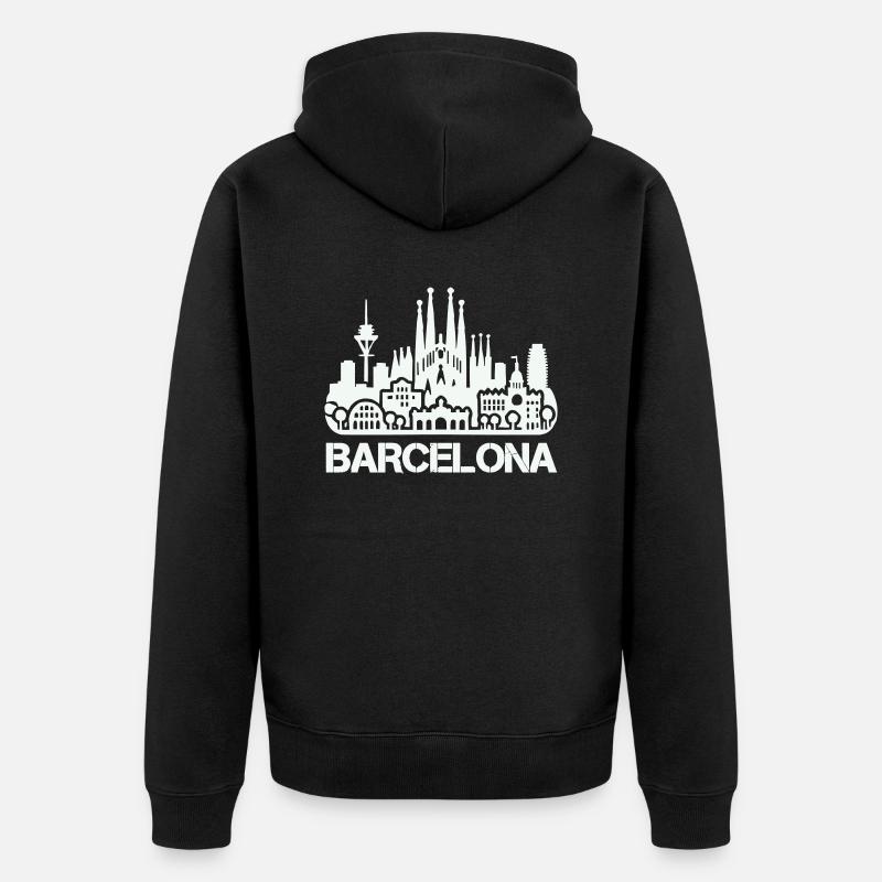 Horizon de Barcelone - Veste à capuche bio Premium Unisexe - noir