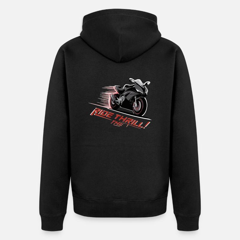 SURFEZ SUR LE FRISSON - Veste à capuche bio Premium Unisexe - noir