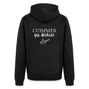Koch, der weint - Unisex Premium Bio Zip Hoodie - Schwarz - Hinten - Nico (187cm)