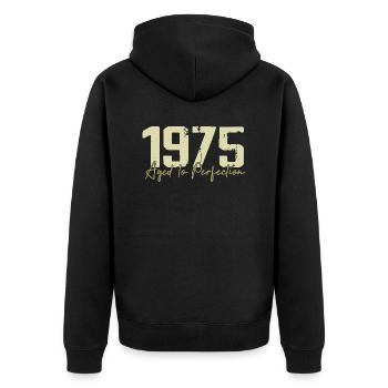 Original 1975 Rétro 1975 Cadeau d’anniversaire 1975 - Veste à capuche bio Premium Unisexe - noir - Dos - Nico (187cm)