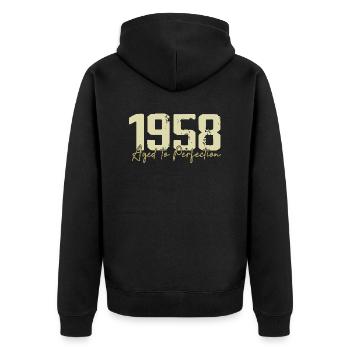 Original 1958 Rétro 1958 Cadeau d’anniversaire 1958 - Veste à capuche bio Premium Unisexe - noir - Dos - Nico (187cm)
