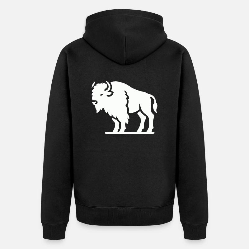 Bison Animal - Veste à capuche bio Premium Unisexe - noir