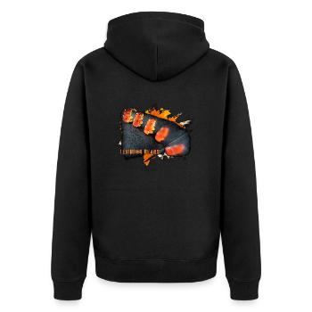 Lemming Bears - Unisex Premium Organic Zip Hoodie - black - Back - Nico (187cm)