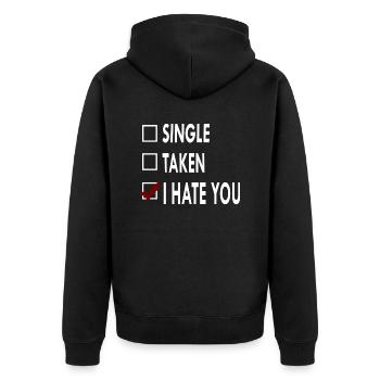 SINGLE HATE - Veste à capuche bio Premium Unisexe - noir - Dos - Nico (187cm)