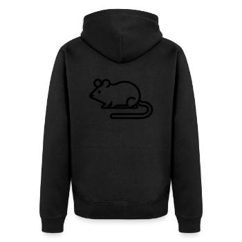 Charming Minimalist Mouse Icon for All Occasions - Unisex Premium Bio Zip Hoodie - Schwarz - Hinten - Nico (187cm)