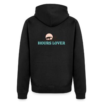Pferdefreunde - Reiten - Reiter - Unisex Premium Bio Zip Hoodie - Schwarz - Hinten - Nico (187cm)
