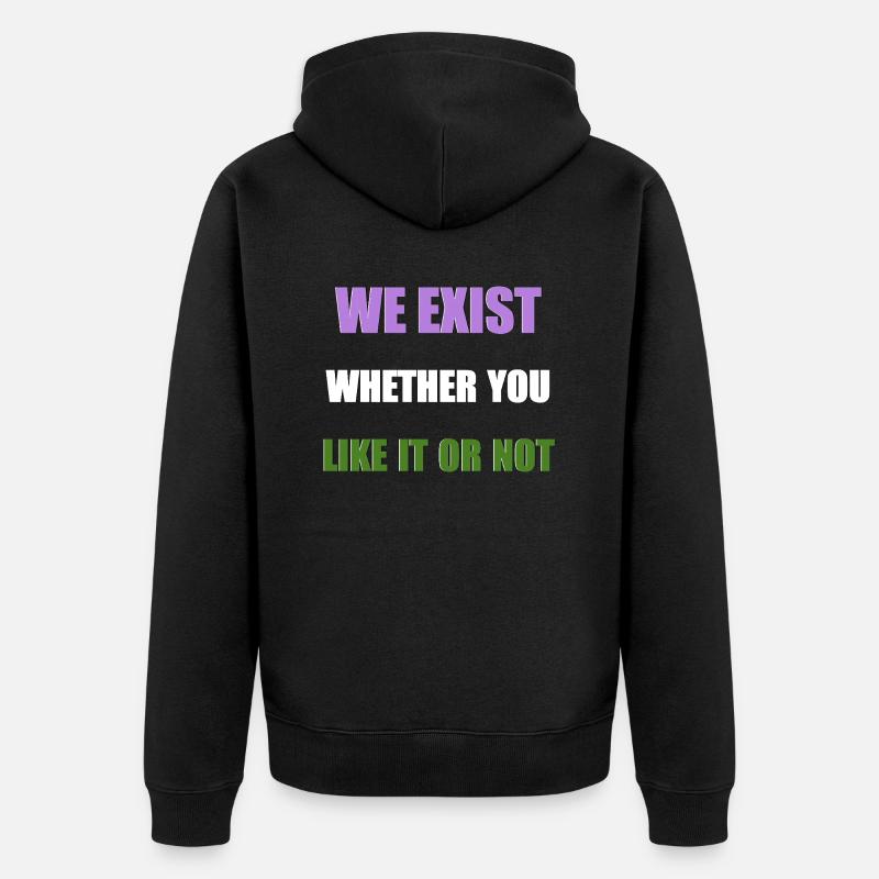 Nous existons - Genderqueer Flag - Veste à capuche bio Premium Unisexe - noir