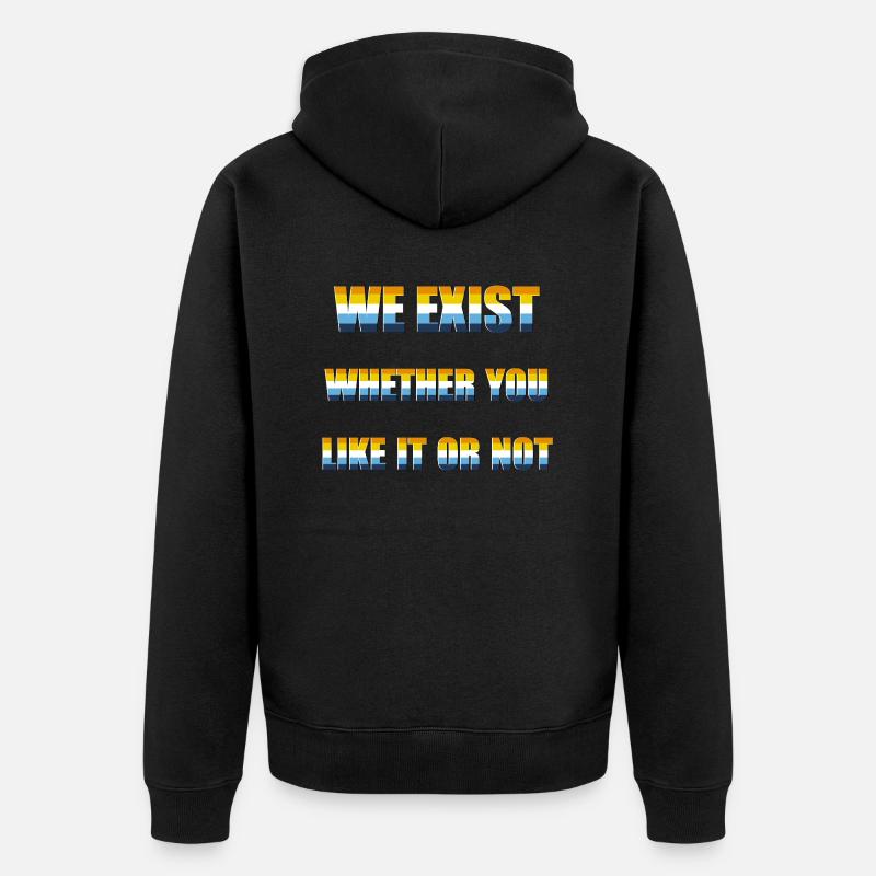 Nous existons - AroAce Flag - Veste à capuche bio Premium Unisexe - noir