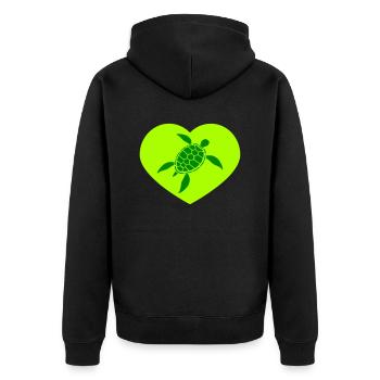 Turtle I Love Heart Symbol Love Logo Cute Cool - Unisex Premium Organic Zip Hoodie - black - Back - Nico (187cm)