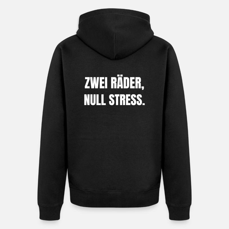 Deux roues, zéro stress. - Veste à capuche bio Premium Unisexe - noir