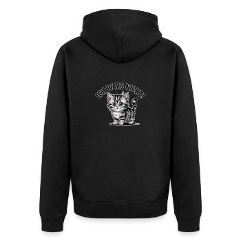 Süße Katze Ich war's nicht – Lustiges Comic-Tier - Unisex Premium Bio Zip Hoodie - Schwarz - Hinten - Nico (187cm)