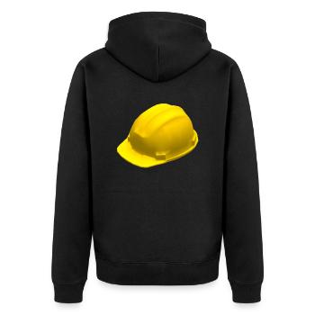 Helm - Unisex Premium Bio Zip Hoodie - Schwarz - Hinten - Nico (187cm)