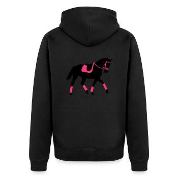 Dressage, cavalier de dressage, Horse - Veste à capuche bio Premium Unisexe - noir - Dos - Nico (187cm)