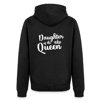 Daughter of the Queen - Unisex Premium Bio Zip Hoodie - Schwarz - Hinten - Nico (187cm)